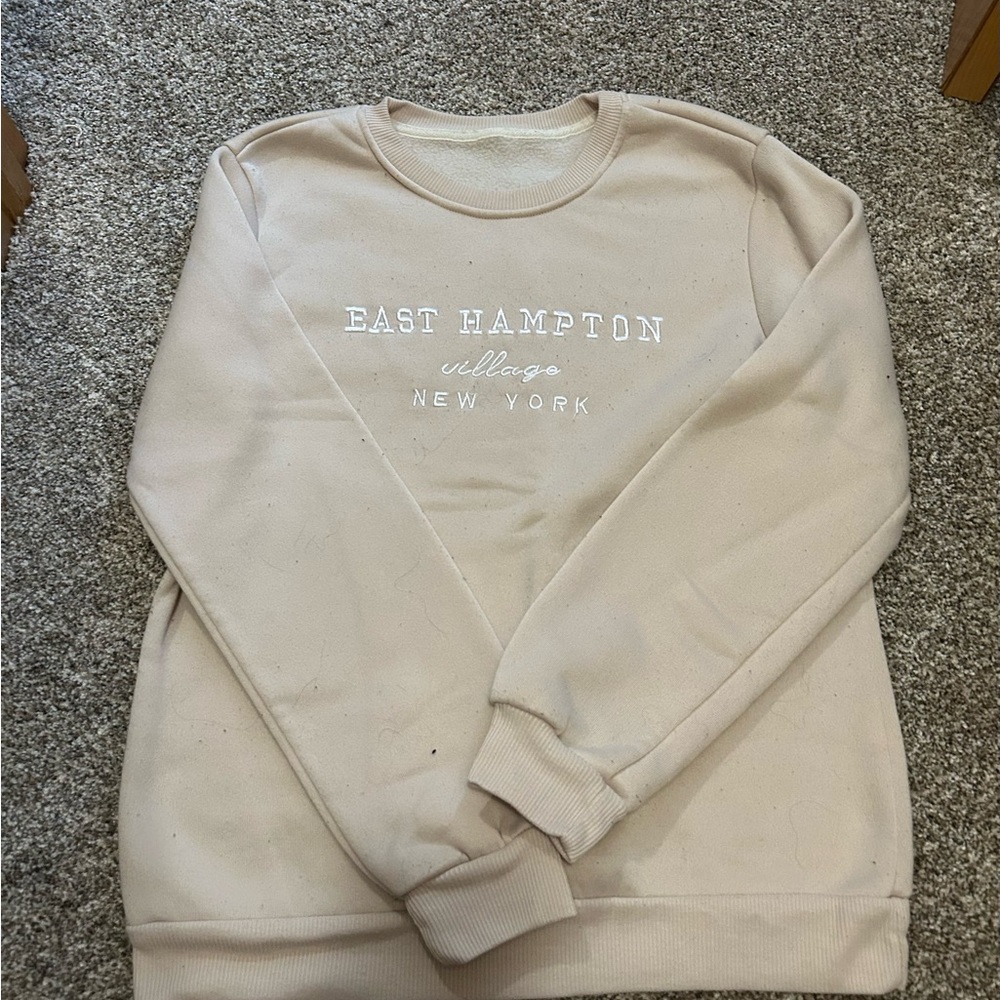 SHEIN Cream Crew Neck Sweater